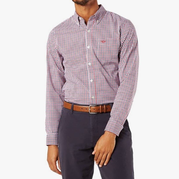 NEW DOCKERS Classic Fit Long Sleeve Signature Comfort Flex Shirt Big & Tall - Picture 1 of 6